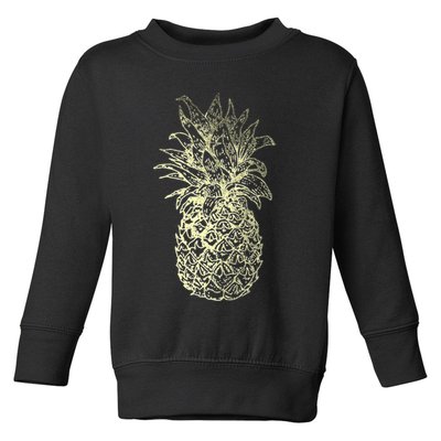 Vintage Pineapple Summer Vacation Graphic Toddler Sweatshirt