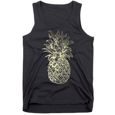 Vintage Pineapple Summer Vacation Graphic Tank Top