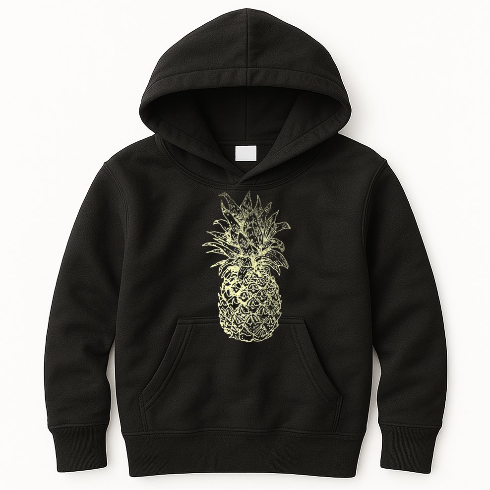 Vintage Pineapple Summer Vacation Graphic Kids Hoodie