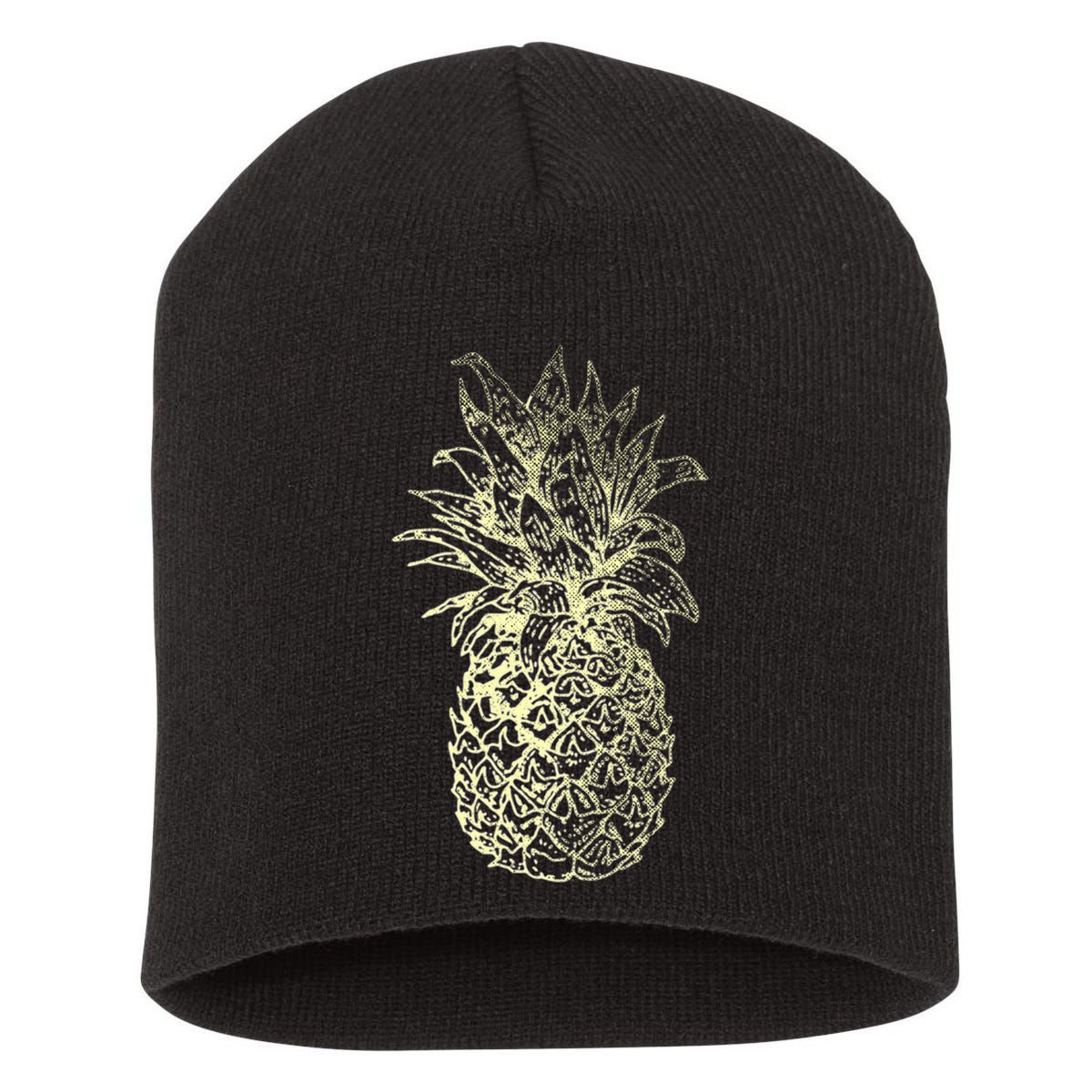 Vintage Pineapple Summer Vacation Graphic Short Acrylic Beanie