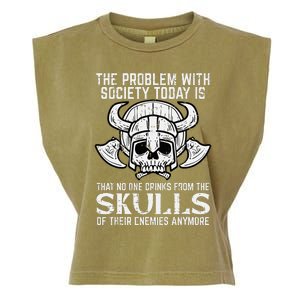 Viking Problem Society Today Skull Norse Mythology Garment-Dyed Women's Muscle Tee