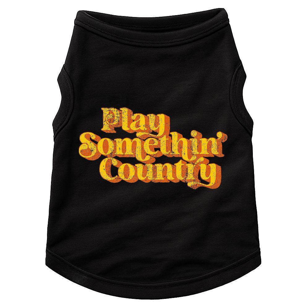 Vintage Play Something Country Music Saying Funny Retro 70S Doggie Tank