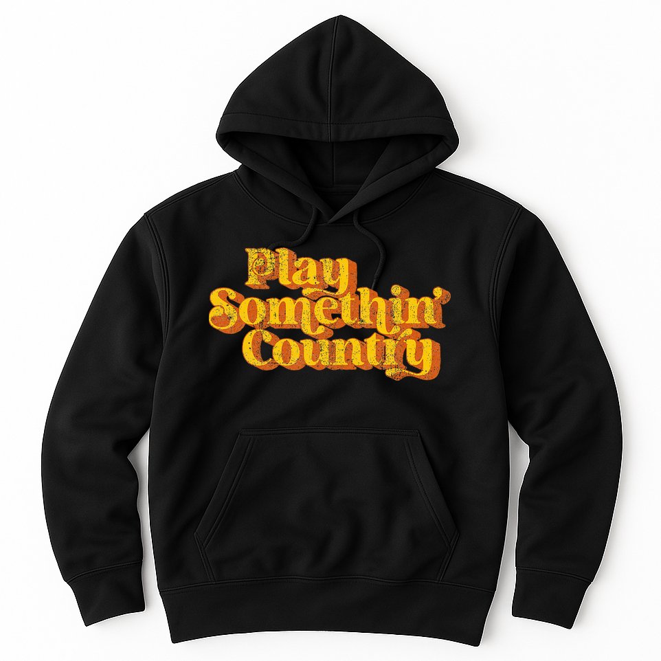 Vintage Play Something Country Music Saying Funny Retro 70S Hoodie