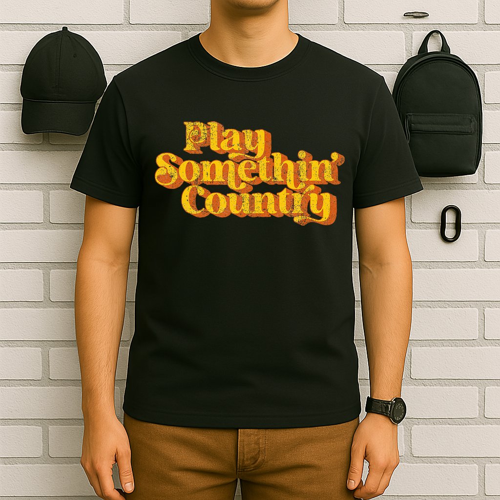 Vintage Play Something Country Music Saying Funny Retro 70S T-Shirt