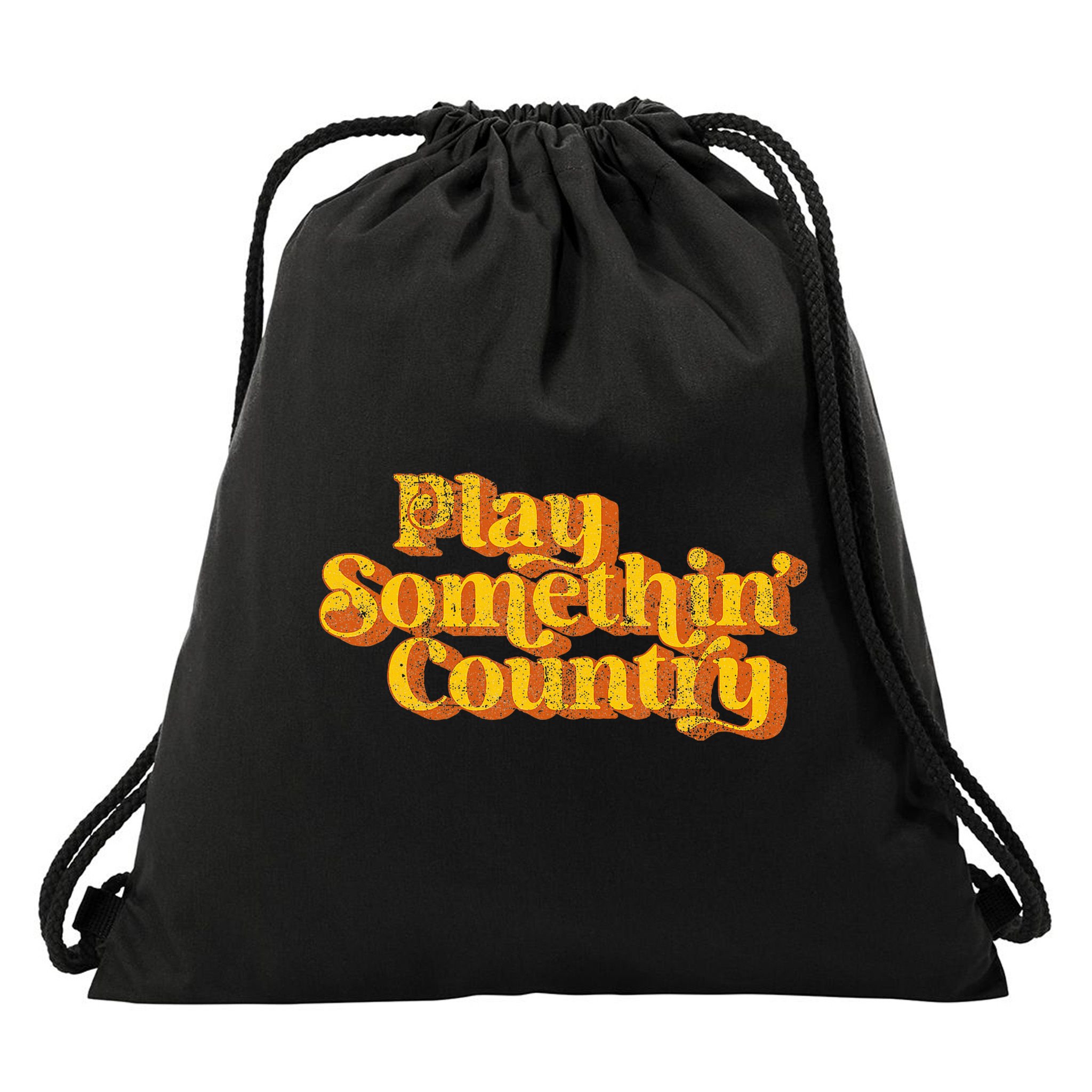 Vintage Play Something Country Music Saying Funny Retro 70S Drawstring Bag