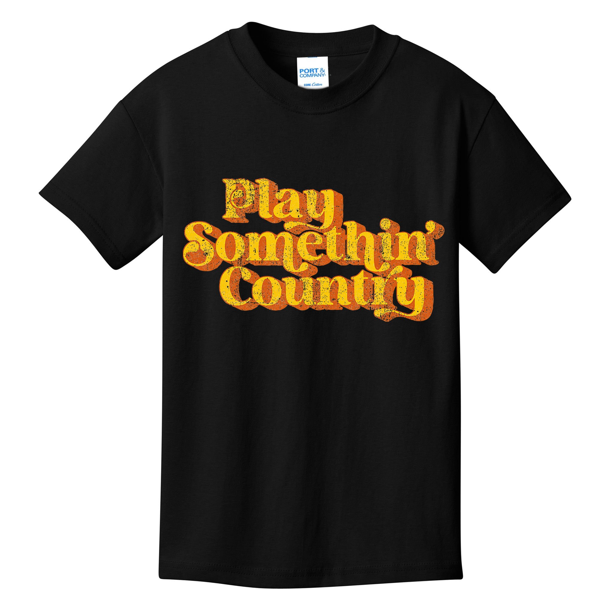 Vintage Play Something Country Music Saying Funny Retro 70S Kids T-Shirt