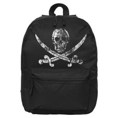 Vintage Pirate Skull 16 in Basic Backpack