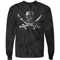 Vintage Pirate Skull Tie-Dye Long Sleeve Shirt