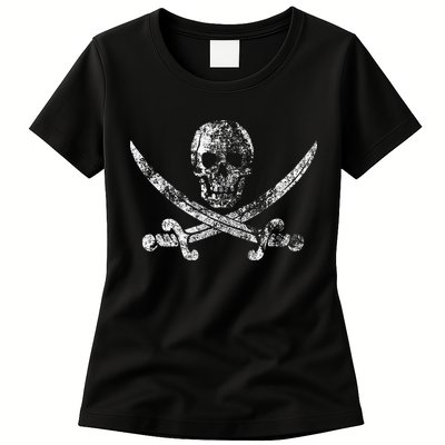 Vintage Pirate Skull Womens T-Shirt