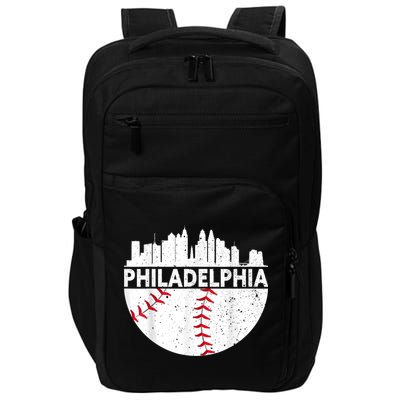 Vintage Philadelphia Skyline Baseball Retro Philly Cityscap Impact Tech Backpack