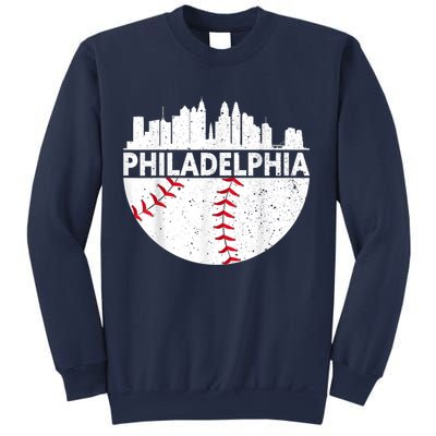 Vintage Philadelphia Skyline Baseball Retro Philly Cityscap Sweatshirt