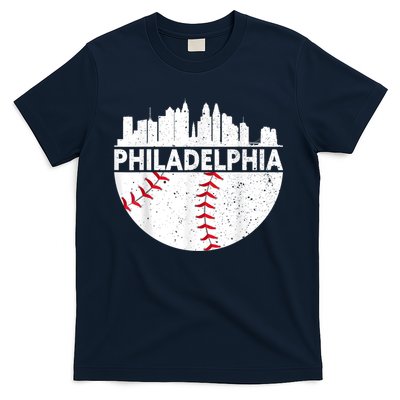 Vintage Philadelphia Skyline Baseball Retro Philly Cityscap T-Shirt