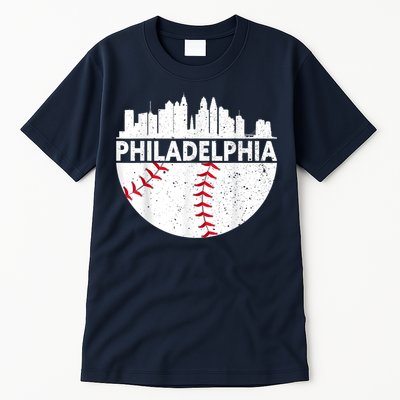 Vintage Philadelphia Skyline Baseball Retro Philly Cityscap Tall T-Shirt