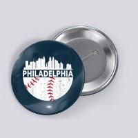 Vintage Philadelphia Skyline Baseball Retro Philly Cityscap Button