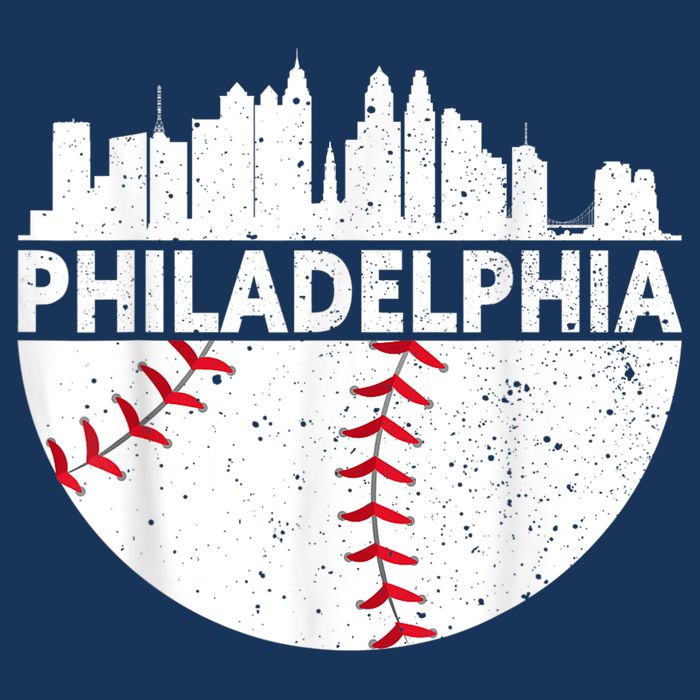 Vintage Philadelphia Skyline Baseball Retro Philly Cityscap Button