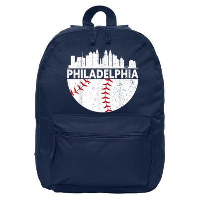 Vintage Philadelphia Skyline Baseball Retro Philly Cityscap 16 in Basic Backpack