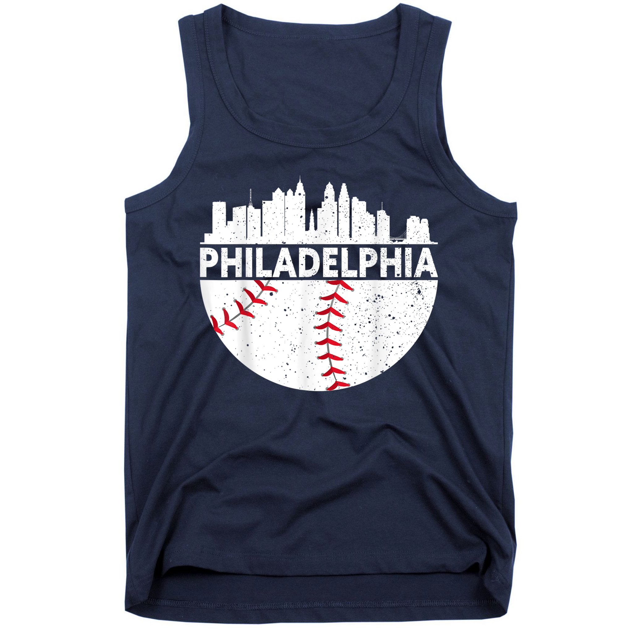Vintage Philadelphia Skyline Baseball Retro Philly Cityscap Tank Top