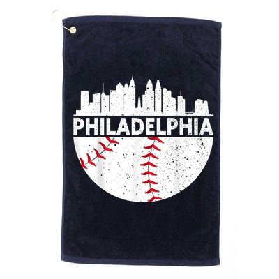 Vintage Philadelphia Skyline Baseball Retro Philly Cityscap Golf Towel