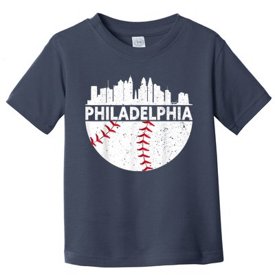 Vintage Philadelphia Skyline Baseball Retro Philly Cityscap Toddler T-Shirt