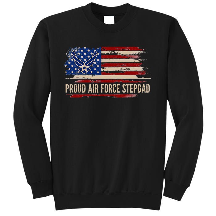 Vintage Proud Stepdad American Flag Veteran Gift Sweatshirt