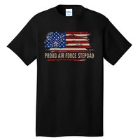 Vintage Proud Stepdad American Flag Veteran Gift Tall T-Shirt