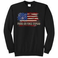 Vintage Proud Stepdad American Flag Veteran Gift Tall Sweatshirt