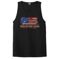 Vintage Proud Stepdad American Flag Veteran Gift PosiCharge Competitor Tank