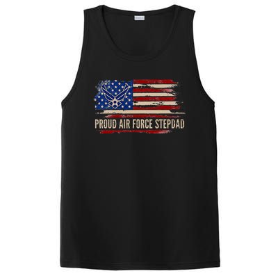 Vintage Proud Stepdad American Flag Veteran Gift PosiCharge Competitor Tank