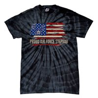 Vintage Proud Stepdad American Flag Veteran Gift Tie-Dye T-Shirt