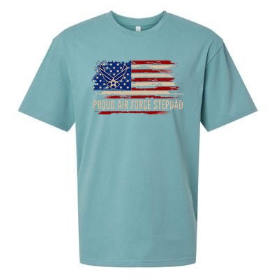 Vintage Proud Stepdad American Flag Veteran Gift Sueded Cloud Jersey T-Shirt