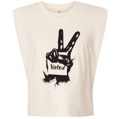 Voted Peace Sign Election I Voted Harris Walz Trump Vance Garment-Dyed Women's Muscle Tee