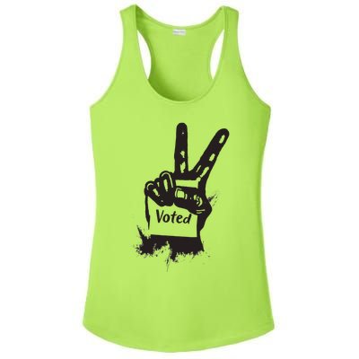 Voted Peace Sign Election I Voted Harris Walz Trump Vance Ladies PosiCharge Competitor Racerback Tank