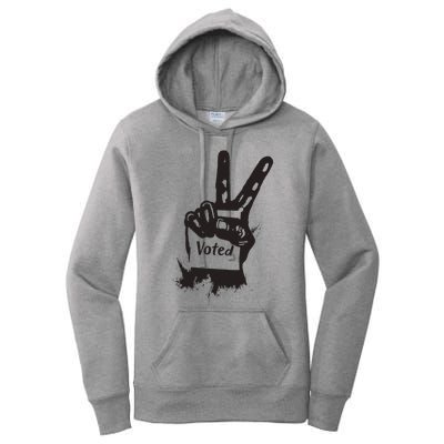 Voted Peace Sign Election I Voted Harris Walz Trump Vance Women's Pullover Hoodie