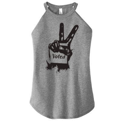 Voted Peace Sign Election I Voted Harris Walz Trump Vance Women's Perfect Tri Rocker Tank