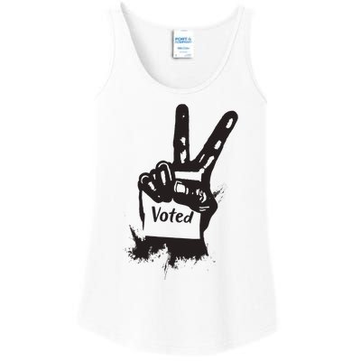 Voted Peace Sign Election I Voted Harris Walz Trump Vance Ladies Essential Tank