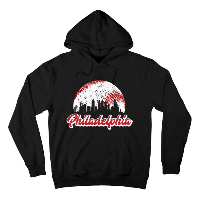 Vintage Philadelphia Skyline Philly Cityscape Hoodie