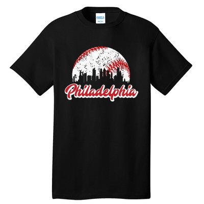 Vintage Philadelphia Skyline Philly Cityscape Tall T-Shirt