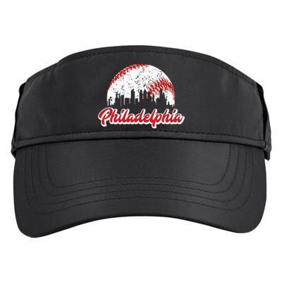 Vintage Philadelphia Skyline Philly Cityscape Adult Drive Performance Visor