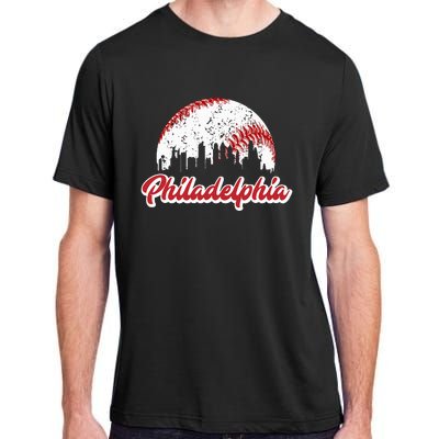 Vintage Philadelphia Skyline Philly Cityscape Adult ChromaSoft Performance T-Shirt