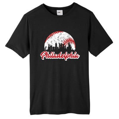 Vintage Philadelphia Skyline Philly Cityscape Tall Fusion ChromaSoft Performance T-Shirt