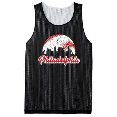 Vintage Philadelphia Skyline Philly Cityscape Mesh Reversible Basketball Jersey Tank