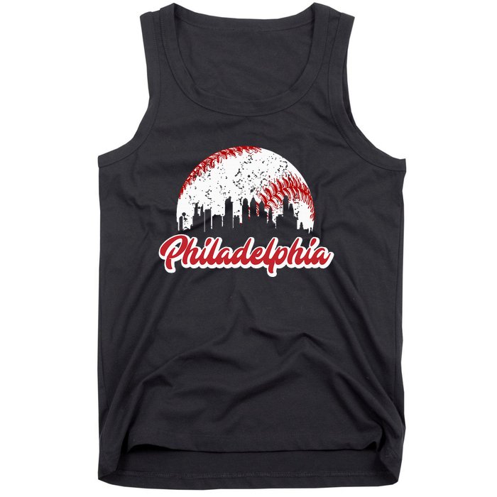 Vintage Philadelphia Skyline Philly Cityscape Tank Top