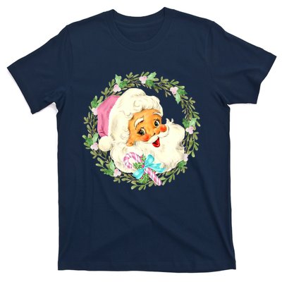 Vintage Pink Santa Claus Pink Christmas Design T-Shirt