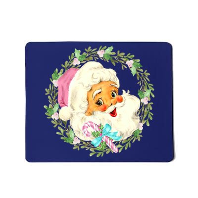 Vintage Pink Santa Claus Pink Christmas Design Mousepad