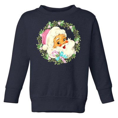 Vintage Pink Santa Claus Pink Christmas Design Toddler Sweatshirt