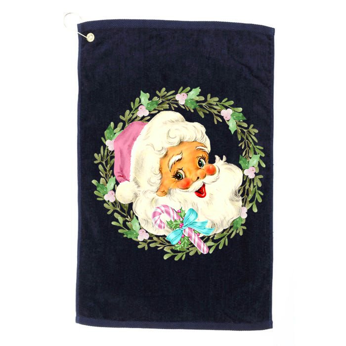 Vintage Pink Santa Claus Pink Christmas Design Platinum Collection Golf Towel