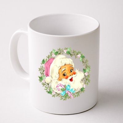 Vintage Pink Santa Claus Pink Christmas Design Coffee Mug