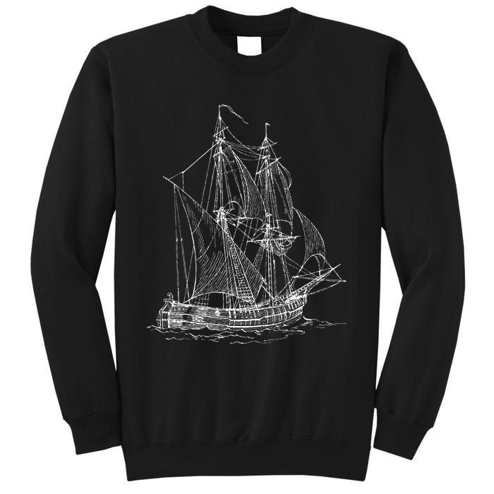 Vintage Pirate Ship T Retro Nautical Boat Captain Sweatshirt