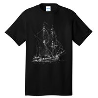 Vintage Pirate Ship T Retro Nautical Boat Captain Tall T-Shirt