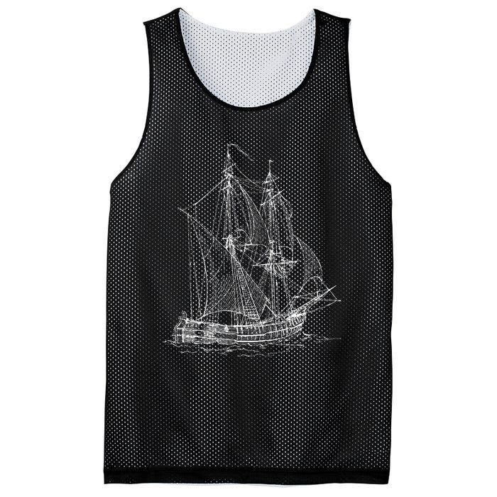 Vintage Pirate Ship T Retro Nautical Boat Captain Mesh Reversible Basketball Jersey Tank